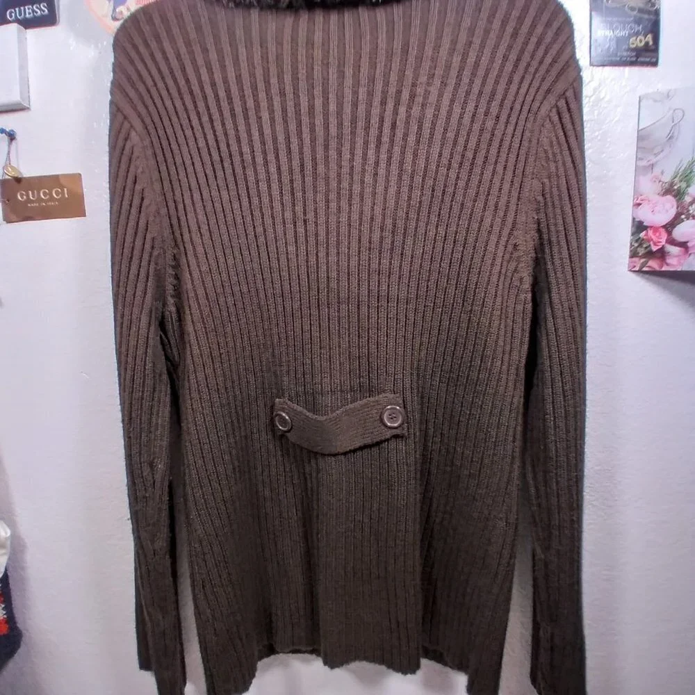 Allison Brittney Chevron Open Front Cardigan sz XL - Picture 5 of 12